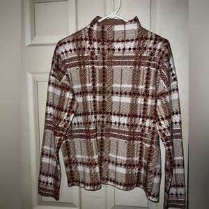 Rachel Zoe Plaid Houndstooth Mock Neck Sweater